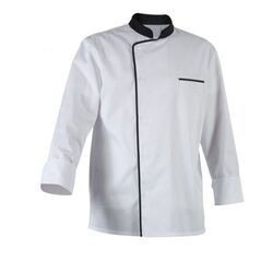 VESTE CUISINE ENERGY PC ML BLANCHE PAREMENT ROUGE