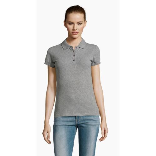 POLO PIQUE FEMME PASSION MC GRIS