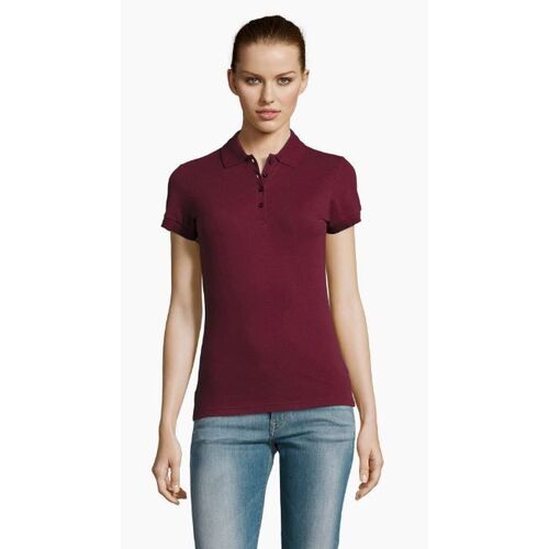 POLO PIQUE FEMME PASSION BORDEAUX