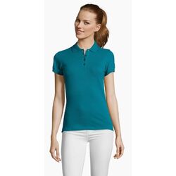 POLO PIQUE FEMME PASSION MC BLEU CANARD