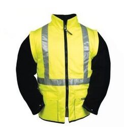 GILET MATELASSE MAELIS B  MANCHES AMOVIBLES HV JAUNE/VERT REF.236 C/B