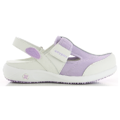 SABOT CUIR SOUPLE ANAIS/ALIZA BRIDE ARRIERE BLANC/LILAS