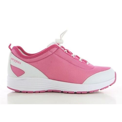 BASKET A LACET MAUD NON SECU BLANC/FUSCHIA  REF.FUX