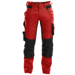 PANTALON DE TRAVAIL STRETCH DYNAX ROUGE/NOIR AVEC POCHES GENOUX PC 245