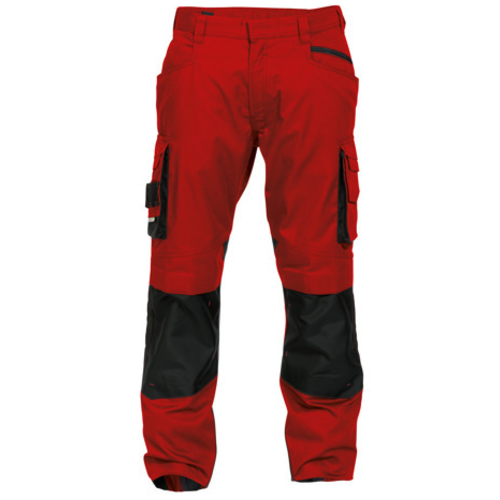PANT DE TRAVAIL NOVA BICOLORE PC 250g  ROUGE/NOIR +POCHE GENOU