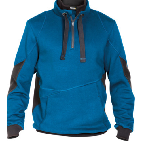 SWEAT COL  ZIPPEE STELLAR  BLEU/GRIS/COUDE CORDURA