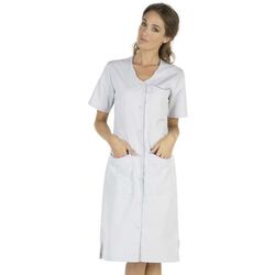BLOUSE LAURENE MC PC GRIS PERLE LONG 105CM