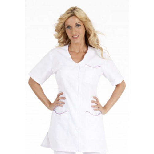 TUNIQUE LAURIE MC PC BLANC/FUSCHIA  LONG 80CM