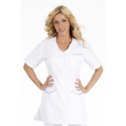 TUNIQUE LAURIE MC PC BLANC/FUSCHIA  LONG 80CM