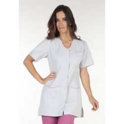 TUNIQUE LAURIE MC PC GRIS PERLE/FUSCHIA  LONG 80CM
