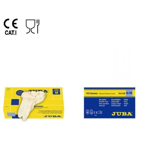 GANT JETABLE VINYLE NON POUDRE EPAISSEUR 0.08MM BTE DE 100 REF 550