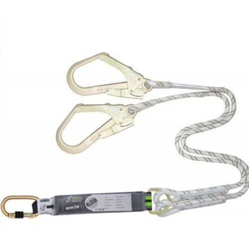 LONGE EN CORDE TRESS&Eacute;E 2 M AVEC ABSORBEUR ET BOUCLE &Agrave; R&Eacute;DUCTEUR