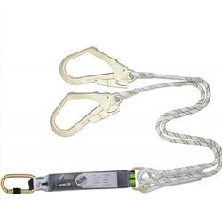 LONGE EN CORDE TRESS&Eacute;E 2 M AVEC ABSORBEUR ET BOUCLE &Agrave; R&Eacute;DUCTEUR