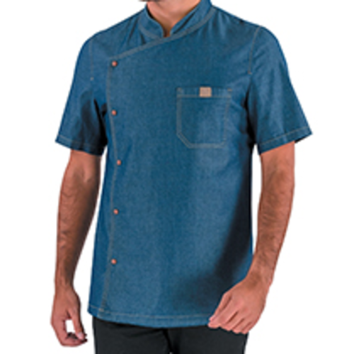 VESTE DE CUISINE HOMME BIEVRE MC JEAN INDIGO CV REF.2BVRCV