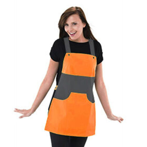 TABLIER CHASUBLE POTIRON GRIS CHINE/ORANGE PC 65/35 FAB