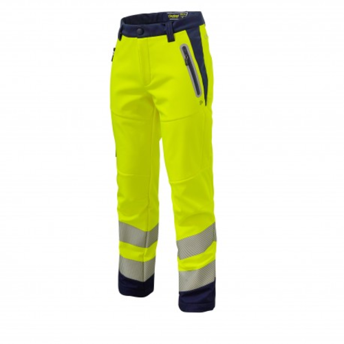PANTALON SOFTSHELL HV LUCK LIGHT INTEMP&Eacute;RIES JAUNE/MARINE 310G REF.0794