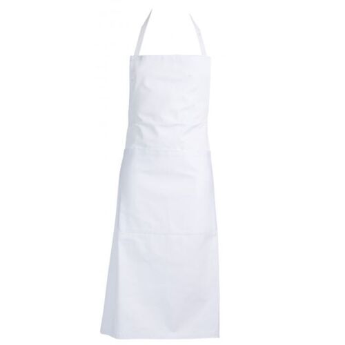 TABLIER A BAVETTE COTON BLANC PISE 4800