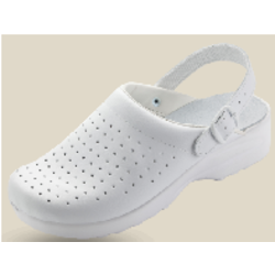 SABOT DE TRAVAIL A BRIDE BORA SOUPLE AERE CUIR BLANC NON SECU