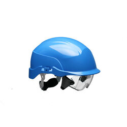 CASQUE DE CHANTIER BLEU ABS AVEC SURLUNETTE PC INTEGREE R&eacute;f.S20BRL-BH01
