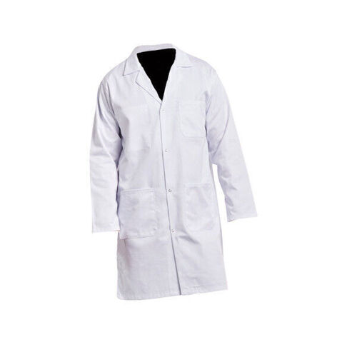 BLOUSE MIXTE ML 100% COTON BLANC A PRESSIONS 12AP110