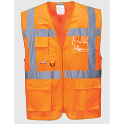 GILET ETE MESHAIR ZIP ORANGE MAILLE AEREE 100% POLYESTER 150G REF.C376