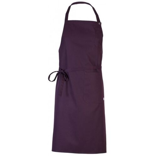 TABLIER A BAVETTE LOTI PRUNE PC 65/35 COU REGLABLE