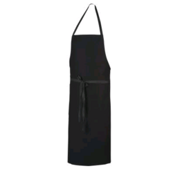 TABLIER A BAVETTE COTON NOIR PISE