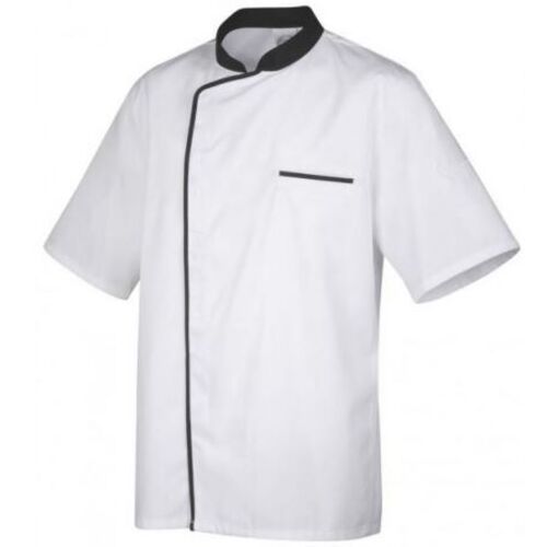VESTE CUISINE ENERGY PC MC  BLANCHE PAREMENT GRIS