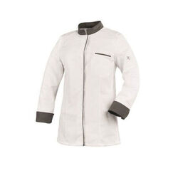 VESTE DE CUISINE FEMME ELBAX ML BLANC/GRIS POLYCOTON