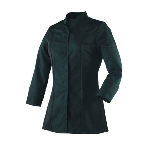 VESTE DE CUISINE FEMME NID D'ABEILLE MC  NOIR REF.ABELLA