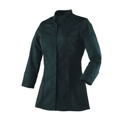 VESTE DE CUISINE FEMME NID D'ABEILLE MC  NOIR REF.ABELLA