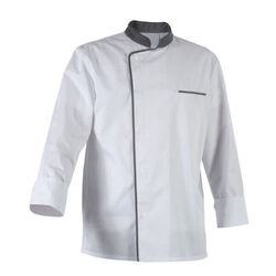VESTE CUISINE ENERGY PC ML BLANCHE PAREMENT GRIS