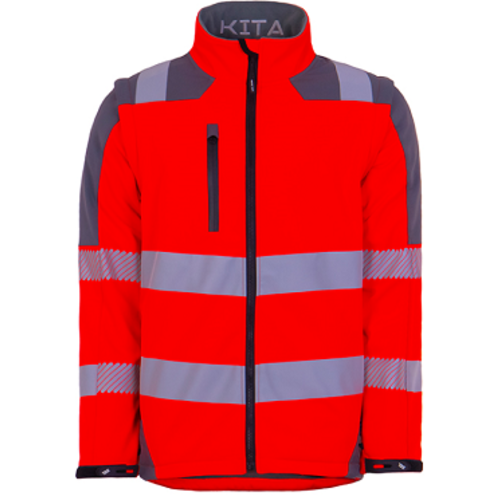 SOFTSHELL INT KITA/ARTEMIS HV ROUGE/GRIS FLUO EN ISO 20471 REF.BLOUSKITA