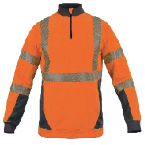 SWEAT DARWIN  HV ORANGE  BDES SEGMENTEES  100% POLYESTER 300GR REF.SWEATDARW2OG