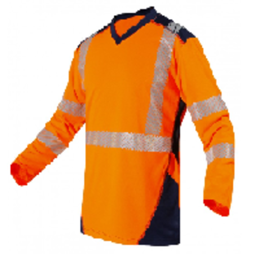 T SHIRT ML BALI  HV EN20471 CL2 100% POLYESTER140GR ORANGE/MARINE REF/9M