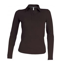 POLO FEMME ML COTON COULEUR R&eacute;f : K244