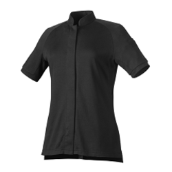 VESTE DE CUISINE FEMME MC GLORIA NOIR COL MAO 80% COTON BIO 20% FIBRE ALGUE
