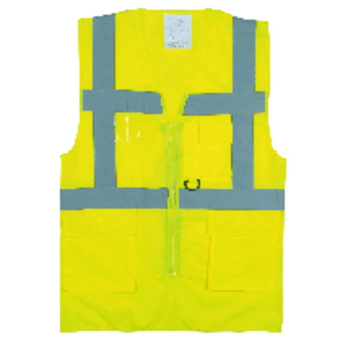 GILET SAFARI HV JAUNE EN471 MAILLE AEREE REF.GILETSAFAI9JF