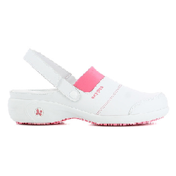 CHAUSSURE SHEILA/SANDY CUIR SOUPLE A BRIDE  BLANC /FUCHSIA REF.FUX