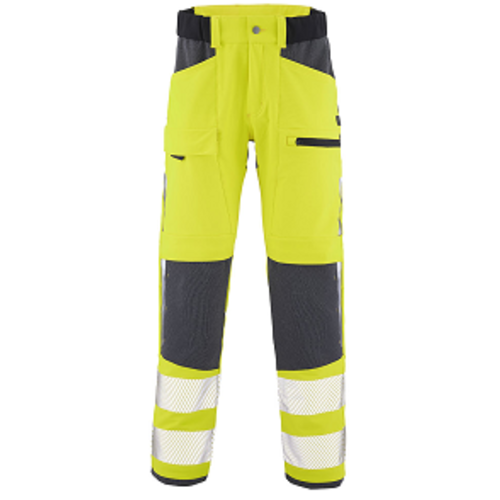 PANTALON TWIST HV JAUNE FLUO/GRIS CHARCOAL POLY/ELASTH 235GR REF.1GRAFHV