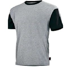 T SHIRT WORK ATTITUDE 190g GRIS/NOIR R&eacute;f.C190ATT