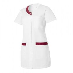 TUNIQUE FEMME VALENTINE MC PC 65/35 BLANC/BORDEAUX