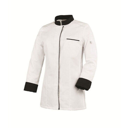 VESTE DE CUISINE FEMME ELBAX ML BLANC/NOIR POLYCOTON