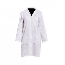 BLOUSE FEMME ML 100% COTON BLANC A PRESSIONS / 14AP110