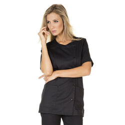 TUNIQUE FEMME MC NATY NOIR TENCEL LONG 75CM