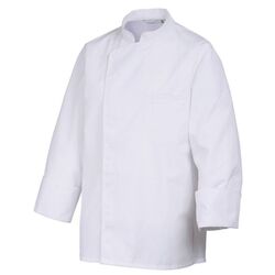 VESTE CUISINE ENERGY PC ML BLANCHE AVEC COL CHAMPION DU MONDE
