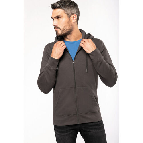 SWEAT SHIRT ZIPPE A CAPUCHE HOMME COTON BIO/POLYESTER REF.K4030