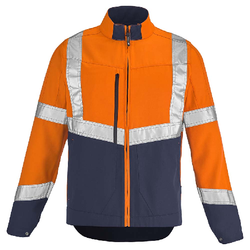 BLOUSON LUTEA PI - ORANGE FLUO/MARINE 50% POLY RECYCLE 50%COTON R&eacute;f.3HVN3PI 404