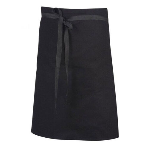 TABLIER 1/2 CHEF SANS BAVETTE PHOENIX NOIR 100% COTON  H60 CM