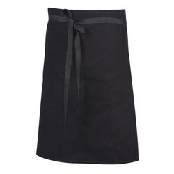 TABLIER 1/2 CHEF SANS BAVETTE PHOENIX NOIR 100% COTON  H60 CM